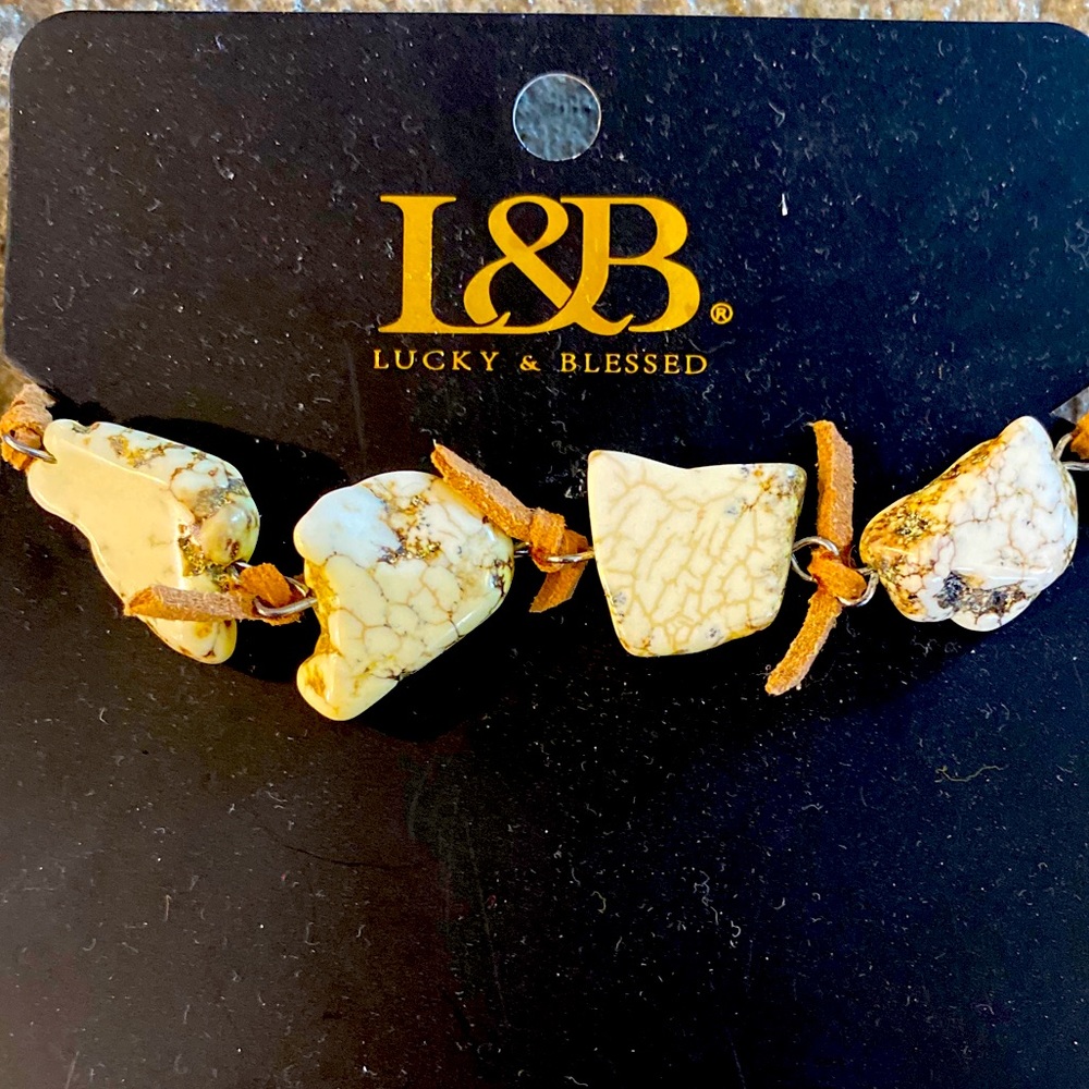 Yellow Stone Suede Bracelet